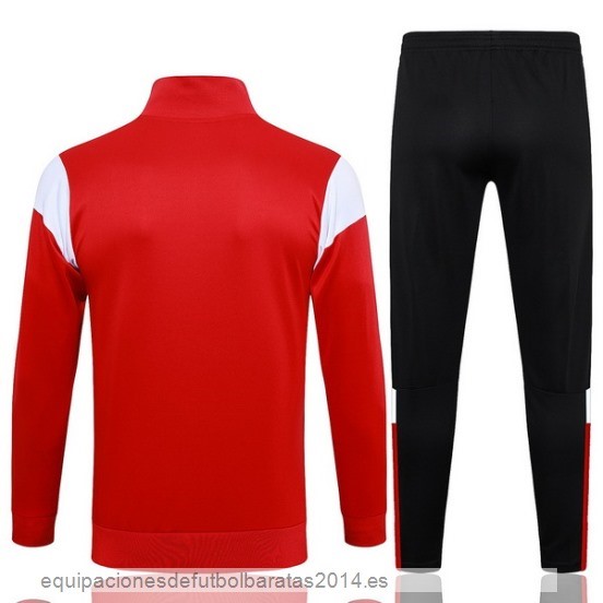 Nuevo Conjunto Completo Ropa Deportiva Con Cremallera Larga AC Milan 23/24 Rojo Blanco Negro Baratas